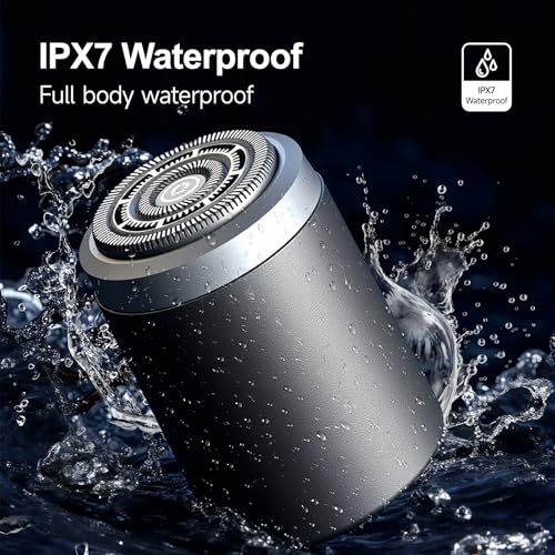 Premium Titanium Mini Shaver for Men - IPX7 Waterproof Electric Razor with Floating Foil System, USB-C Fast Charge, 90-Day Battery - Compact Travel Shaver for Sensitive Skin & Precision Grooming