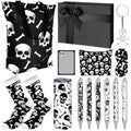 Wonderjune 14 Set Christmas Skeleton Gift Gothic Gifts for Boy Boo Basket Stuffers - Skeleton Spooky Gothic Gifts Xmas Party Box Basket for Kids Teens Man Mom Friend Sister