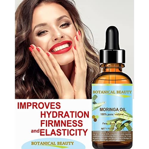 Botanical Beauty? Moringa Oil 100% Pure Natural Undiluted Cold Pressed Carrier Oil for Face Skin, Hair, Lips, Nails. Rich in Vitamin C, Vitamin E (0.5 Fl Oz 15 ml)