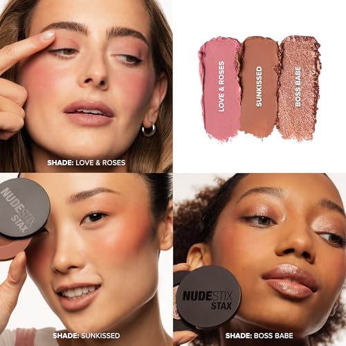 Nudestix STAX All Over Color Blush Balm ? Multi-Use Cream Blush for Cheeks, Eyes & Lips with Soft Matte Finish