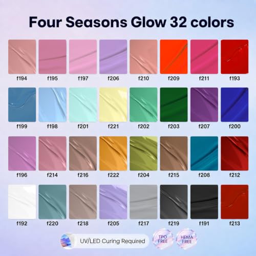 Beetles Gel Nail Polish Kit with UV Light - 54 Pcs, 32 Colors, Nail Art Set - Variation A Multicolor 32-54