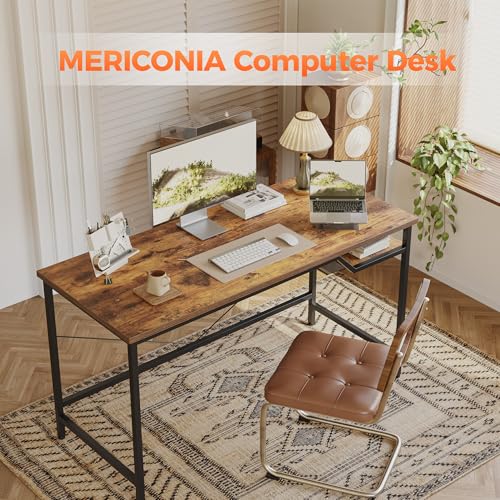 Brown 48x24 Inch Computer Desk - 0.6 Inch Thick Small Office Table
