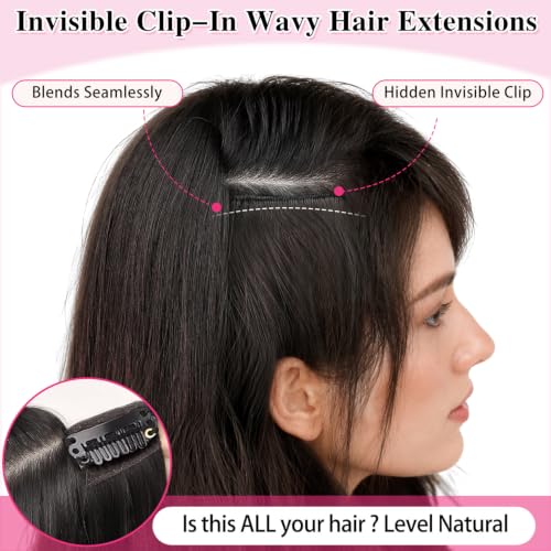Dark Brown 20 Inch Clip-In Hair Extensions, Straight Layered Natural Look