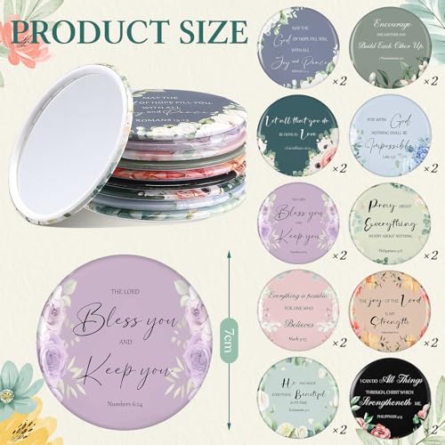 Christian Gifts for Women Bulk Makeup Bag Set - Classic Bible Verse Pouch, Mini Mirror & Keychain