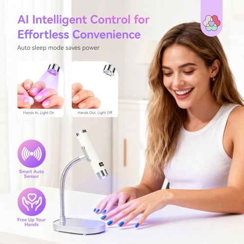 SAVILAND UV Light for Gel Nails with Magnetic Stand - White