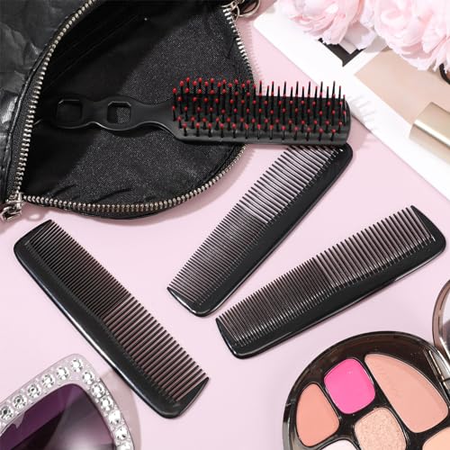 Hair Brush and Comb Set for Homeless & Charitable Donations, Black with Red Variation
