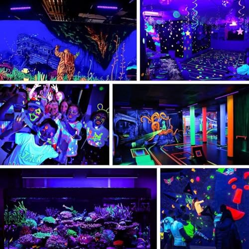 YANYCN 2 Pack 400W LED Black Light Flood Outdoor IP66 Waterproof UV Neon for Parties Halloween