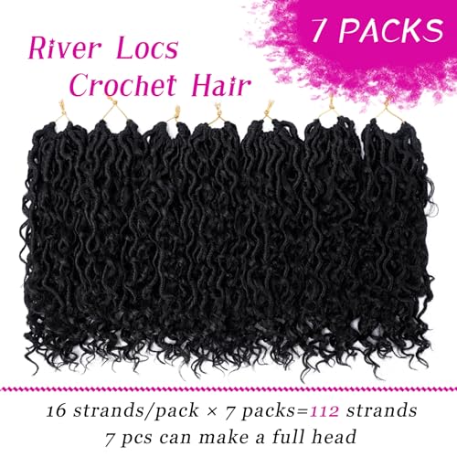 Dorsanee Goddess Faux Locs Crochet Hair - Short 12 Inch, Pack of 7, #1B