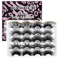 DAODER False Eyelashes 25MM Mink Lashes Dramatic Look Fluff Long Fake Eyelashes Wispy 25mm False Lashes Strip 10 Variety Pairs Mixed for Halloween Bold Makeup