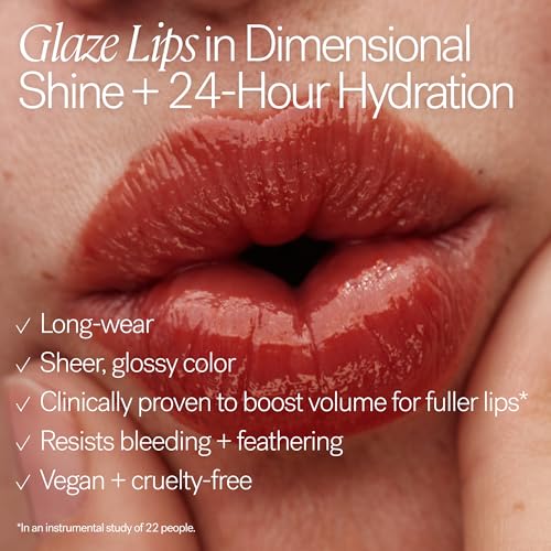 ILIA Overglaze Hydrating Lip Gloss Porcelain - Pale Pink Pearl, 24-Hour Moisture, Plump & High Shine