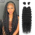 Water Bulk Human Braiding Hair for Boho & Knotless Braids - 14 Inch, 100g, Unprocessed Brazilian Virgin Hair - Variation Water Bulk (#1B)