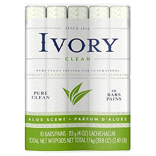 Ivory Aloe Vera Bath Size Bar Soap Pack of 3 - 4 Ounce Each
