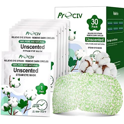 30PCS Steam Eye Masks for Dry Eyes & Fatigue Relief, Self-Heating Eye Mask for Puffiness & Dark Circles, Moist Heat Compress, Travel-Friendly, No Microwave Needed, Spa Relaxation for Women, Unscented