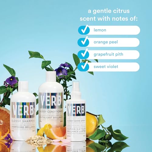 Verb Glossy Conditioner - Citrus + Sweet Violet Scent - Detangles & Adds Shine for Thick Hair
