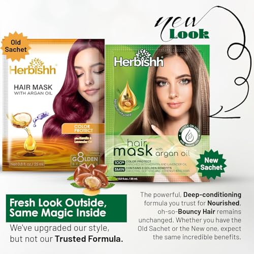 Argan Hair Mask for Dry & Color-Treated Hair 25ml Pack of 5 - Nourishing Deep Conditioner