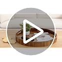20 Inch Round Acacia Wood Serving Tray - Large Heavy Duty Kitchen & Home Organizer