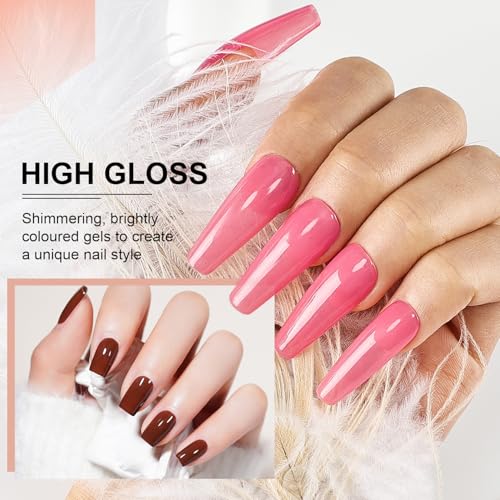 JODSONE 32-Color Gel Nail Polish Kit with UV Light, Base & Top Coats - Model B33-B64