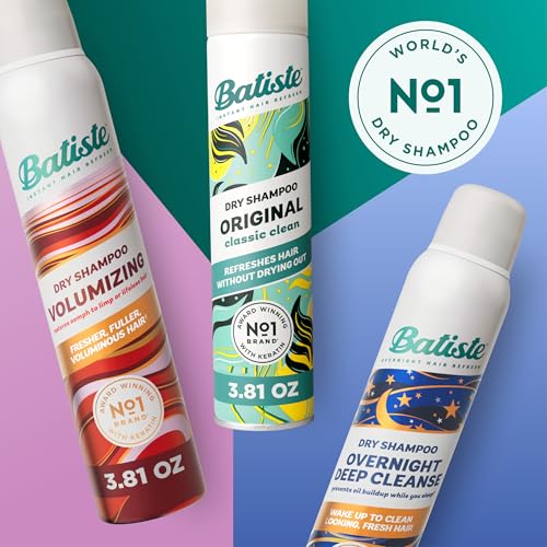 Batiste Dry Shampoo Multi-Pack - Original, Volumizing & Overnight, 3 x 3.81 Oz