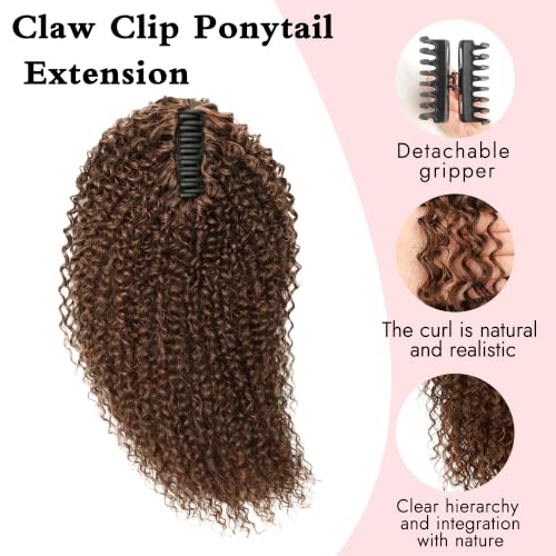 Curly Ponytail Extension 20 Inch Clip-In Hair Extensions for Women - Instant Volume & Natural Bounce