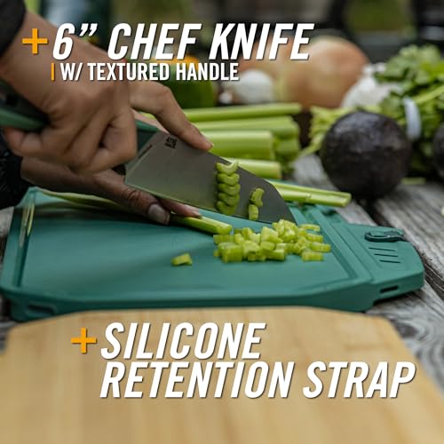 Gerber ComplEAT Slim Camping Cutting Board Set with Paring & Chef Knives