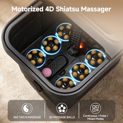 AAOBOSI Electric Foot Spa with Heat, Massage & Bubbles - Home Relaxation