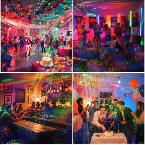 Disco Ball Party Lights Set with Remote RGB Laser & Strobe Effects for Indoor Outdoor Celebrations