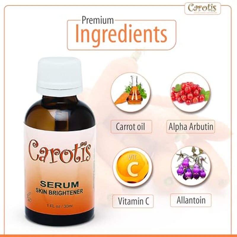 CAROT?S Brightening Serum 1oz - Formulated to Fade Brown Spots, with Alpha Arbutin Complex and Beta Carotene