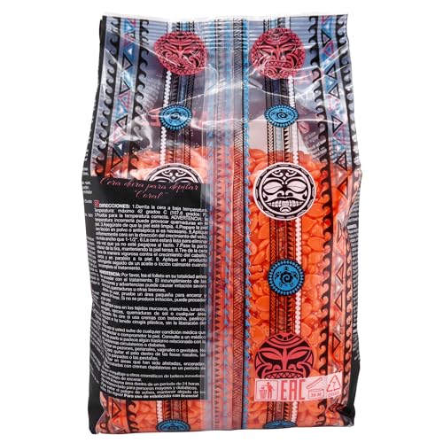 Waxness Tahitian Coral Hard Wax Beads 2.2 lb (1 kg) ? Creamy Texture with Strong Grip for Bikini & Coarse Hair, Smooth Application for Sensitive Skin ? Made in Italy