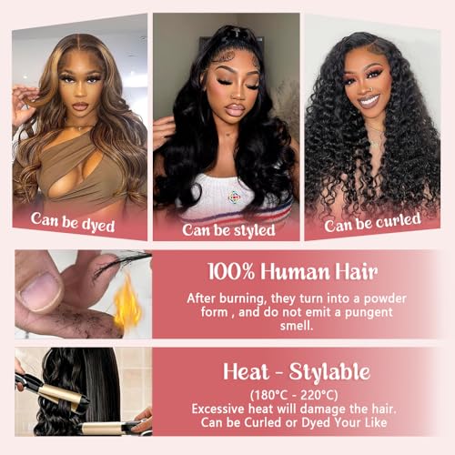 14 Inch Natural Black V Part Human Hair Wig Body Wave 180% Density Glueless, Beginner Friendly