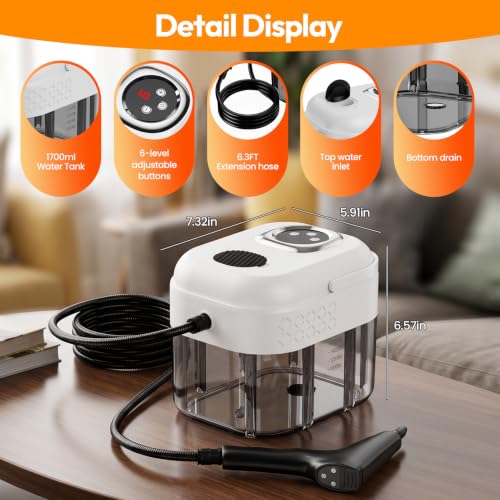 Handheld Steam Cleaner with 6 Adjustable Settings for Home & Car Cleaning