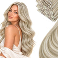 Ve Sunny Genius Clip-In Human Hair Extensions Golden Blonde Highlights 14 Inch