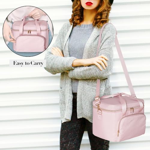 Prokva Pink Large Makeup Bag & Travel Cosmetic Organizer