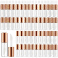 Jinei 150pcs Mini Lip Gloss Tubes 1.2ml Clear Refillable with Rose Gold Cap