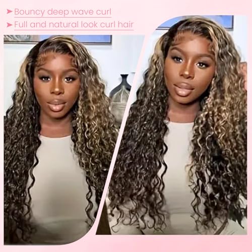 Water Wave I Tip Human Hair Extensions - Balayage Natural Black with Honey Blonde Highlights - 14 Inch, 100 Strands - Variation #1BP27