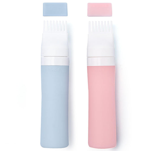 Lapfoon 2 Packs Silicone Hair Oil Applicator, 2.7 Ounce Root Comb Applicator Bottle for Hair Dye, Hair Dye Comb Brush, Scalp Oil Applicator Bottle