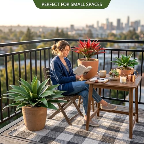 Artificial Agave Plants Outdoor Set of 2 - 28 Inch Fake Succulents for Patio & Garden, UV Resistant, Realistic Greenery - Variation: 28" Green-2