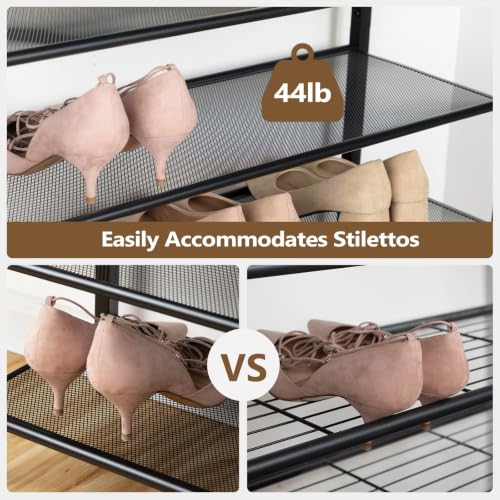 12-Tier Shoe Rack Organizer Holds 44-48 Pairs Adjustable Storage