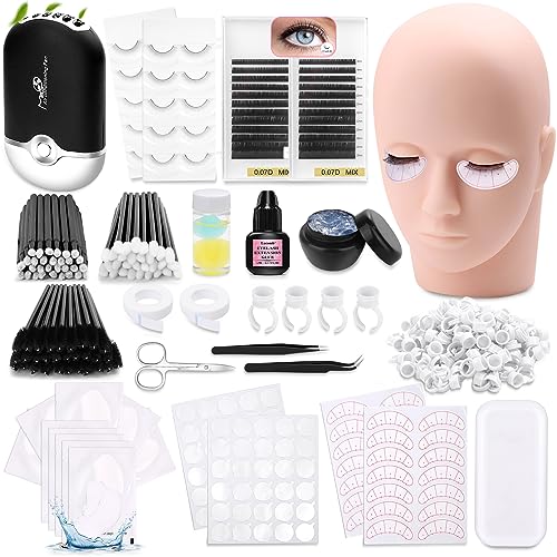 Eyelash Extension Practice Kit with Mannequin Head & Tools - Lashes Kit 2