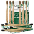 Eco Friendly Bamboo Toothbrush Set - Soft Charcoal Bristles for Sensitive Gums, Recyclable & Biodegradable, 48 Count
