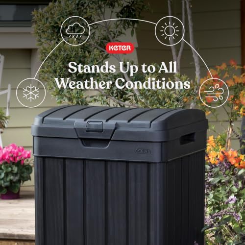 Baltimore Outdoor Trash Can with Double Lid and Drip Tray - 38 Gallon Black