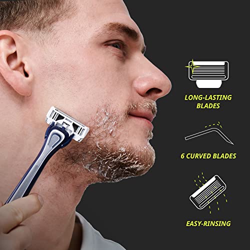 DORCO Pace 6 Plus Disposable Razor Pack with Trimmer – 9 Blades for Men