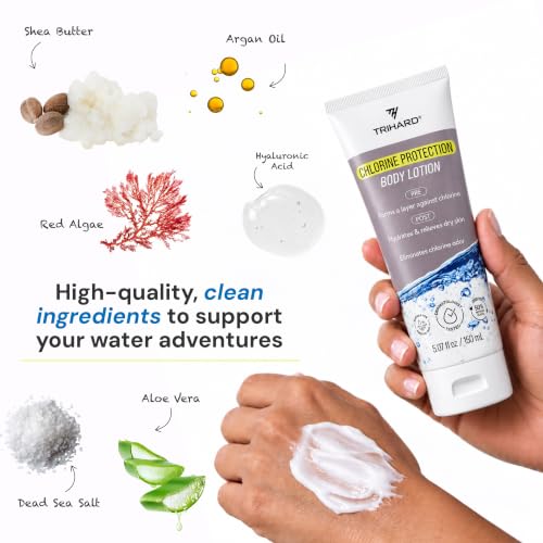 TRIHARD Chlorine Removal Body Wash & Lotion Set for Swimmers - 2 Piece