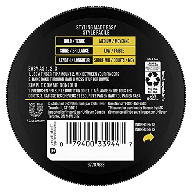 AXE Styling Flexible Hair Paste Urban Messy Look for An Instant Texture Boost Hair Styling Made Easy 2.64 oz,(Pack of 4)