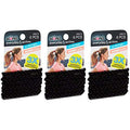 Scunci Everyday and Active Strand Elastics, Black Color, 6-Pcs per Pack, 3-Packs Total