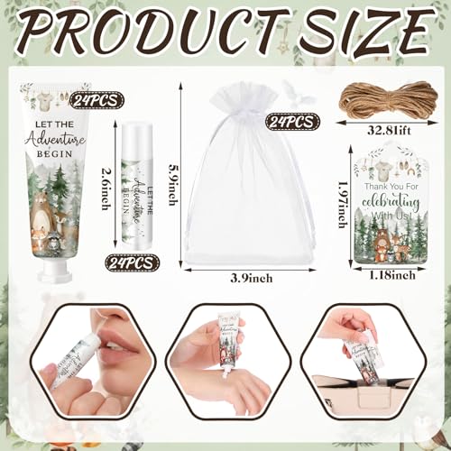 Lounsweer Woodland Baby Shower Favors Gift Set - 24 Hand Cream & Lip Balm