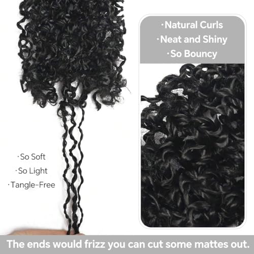 Pre-Twisted Yanky Twist Crochet Hair 14 Inch Short Fluffy Curly Braiding Hair - 1B Variation of THIS listing