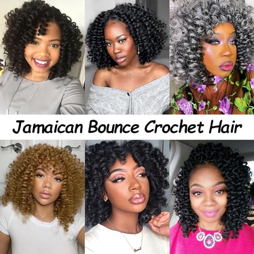 Jamaican Bounce Crochet Hair 4Packs 10 Inch Wand Curl for Black Women - T1B-30# Variation of THIS listing