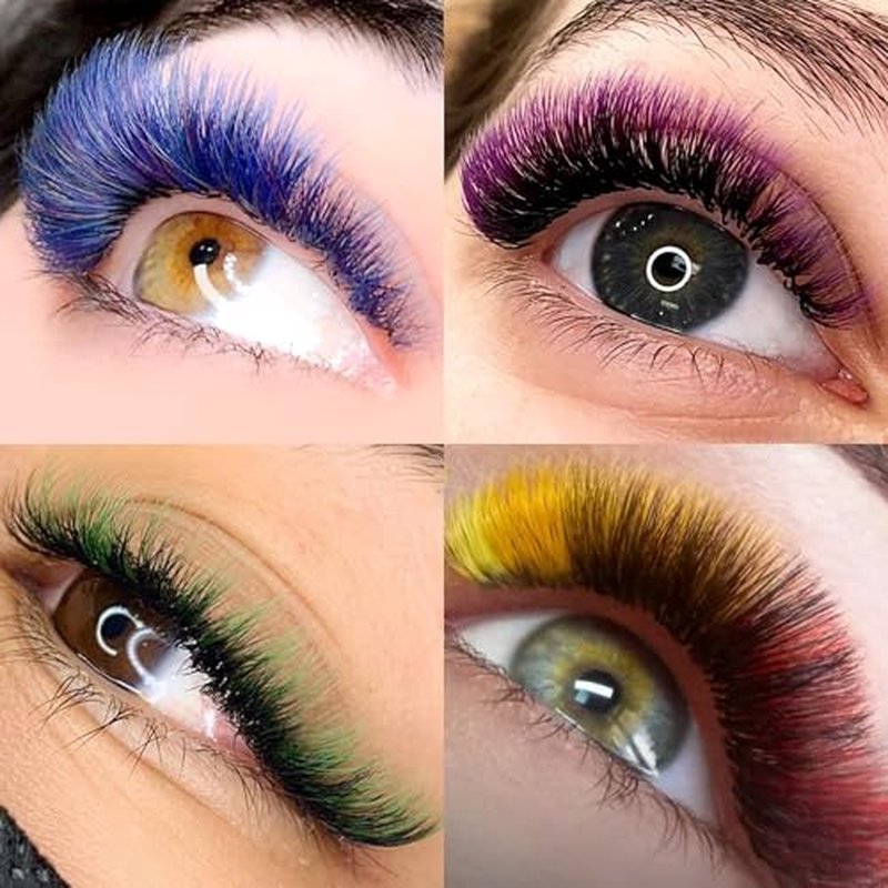 Colored Lash Extensions,400 pcs Mix Color Premade Fans Eyelash Extension,10D 13mm C Curl Lash Extension, Premade Lash Fan, Cashmere Promade Eyelash Fans(10D 0.07-C 13mm)