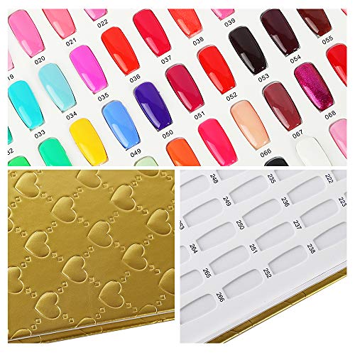 Acycion2A 308 Nail Display Chart with 360 False Nail Tips - Gold Variation