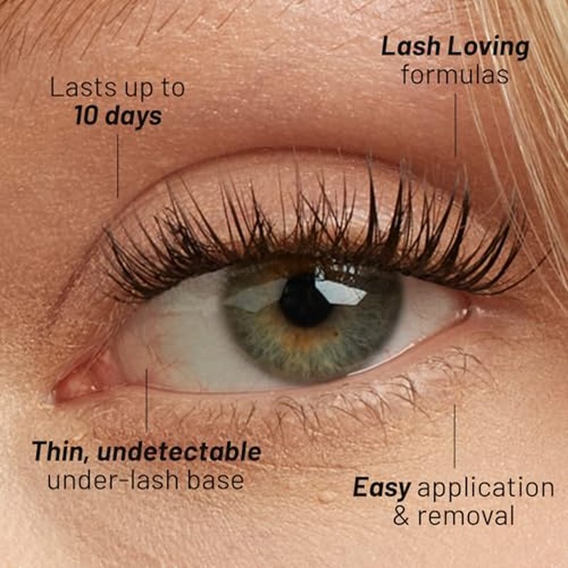 Lilac St - Midnight Dramatic Faux Eyelash Clusters (14mm) - Dark & Lush - DIY Lash Extension Wisps - Lightweight & Lifelike - Lasts 10 Days - Cruelty Free, Vegan, Women Founded - 10 Lashes